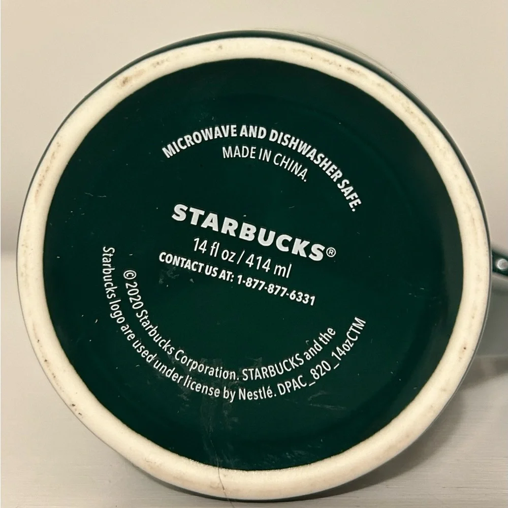 Starbucks 2020 Christmas Tree Holiday Siren Green Ceramic 14 oz Coffee Cup Mug